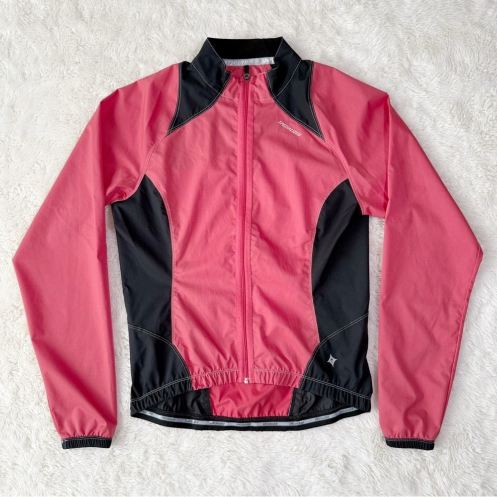 Specialized Women Red Cycling Zip-Up Jacket MEDIUM Biking Activewear Outdoor